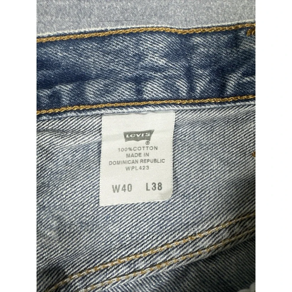 Vtg Levi's 501 Original Fit Jeans Men's 40x38 Light Wash Button Fly 100% Cotton